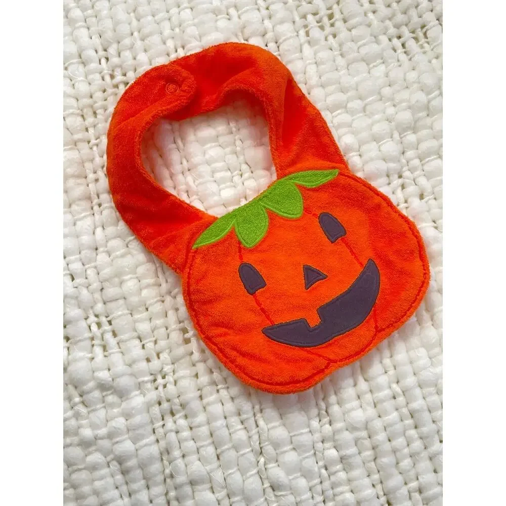🇺🇦 Pumpkin Baby Bib Halloween Theme Carter’s OS 🇺🇦